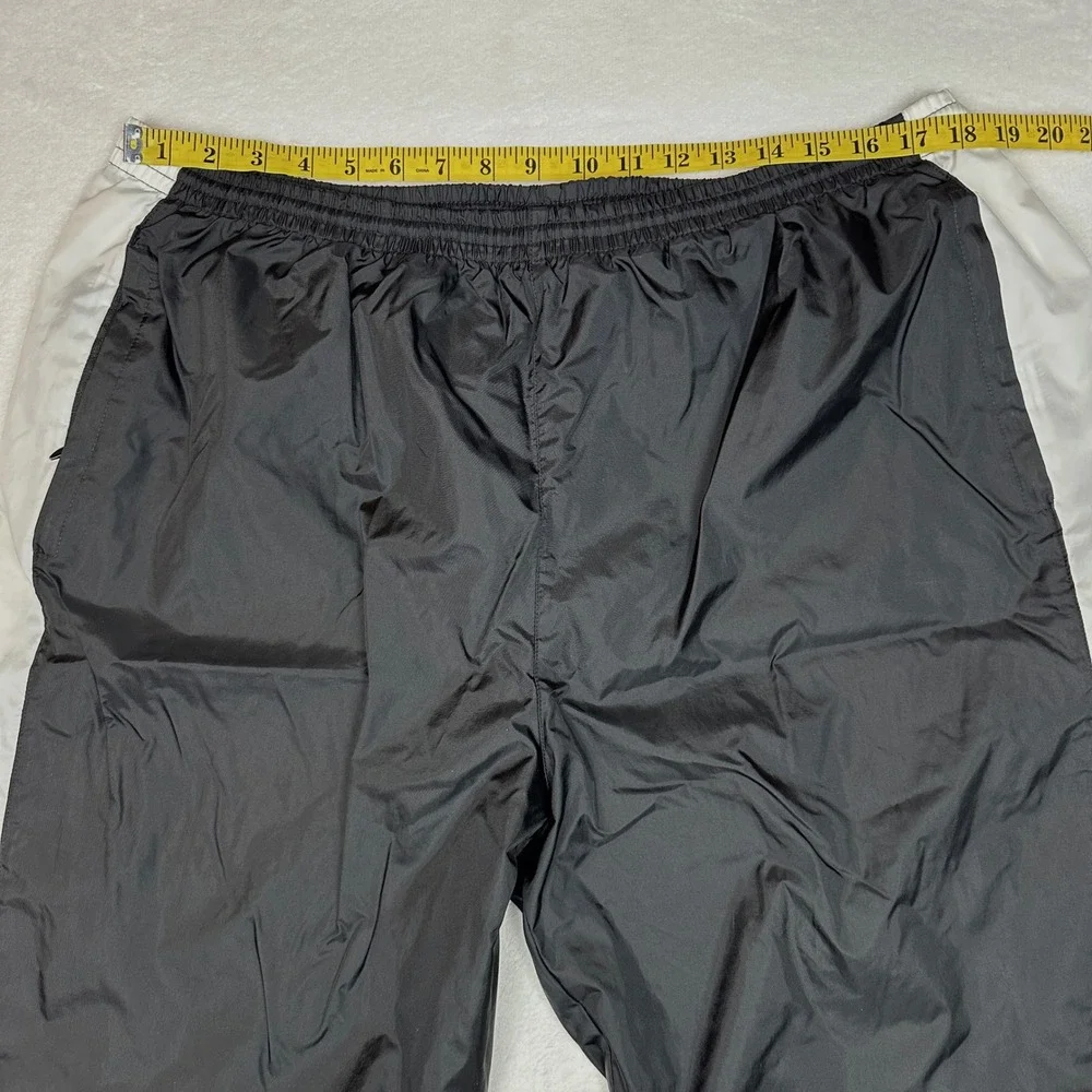 Puma Men XXL Vintage Windbreaker Track Pants Black White Ankle Zip Nylon Joggers